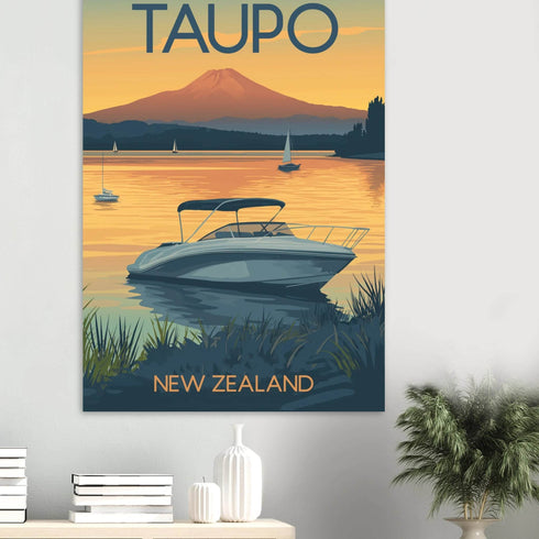 Taupo New Zealand Classic Semi-Glossy Paper Poster - Books Worth Keeping